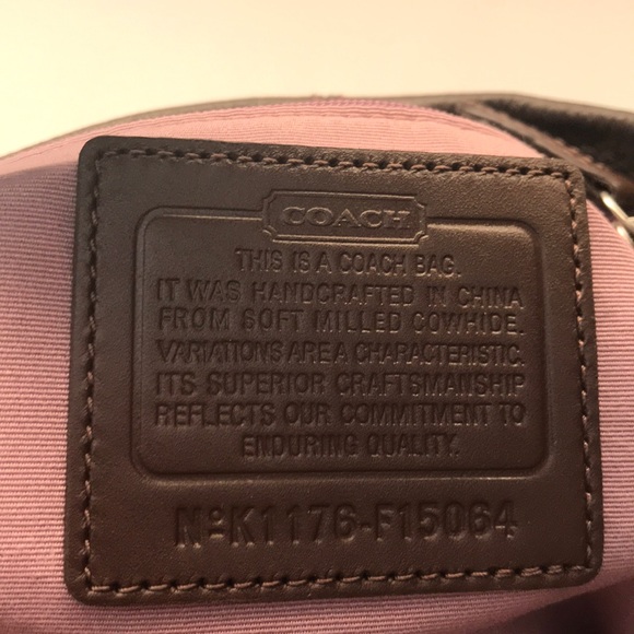 Coach dark brown pebble leather purse - Picture 3 of 3